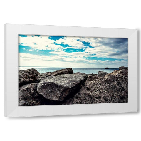 Spanish Coast I White Modern Wood Framed Art Print by Acosta
