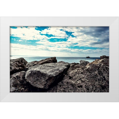 Spanish Coast I White Modern Wood Framed Art Print by Acosta