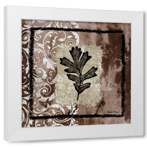 Leaf Imprint I White Modern Wood Framed Art Print by Marcon, Michael