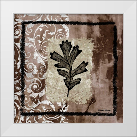 Leaf Imprint I White Modern Wood Framed Art Print by Marcon, Michael