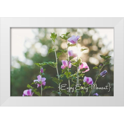 Enjoy Every Moment White Modern Wood Framed Art Print by Poynter, Kelly