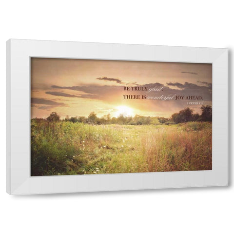 Wonderful Joy Ahead White Modern Wood Framed Art Print by Poynter, Kelly