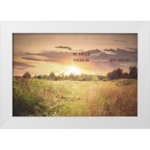 Wonderful Joy Ahead White Modern Wood Framed Art Print by Poynter, Kelly
