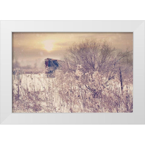 Winter Sunset White Modern Wood Framed Art Print by Poynter, Kelly