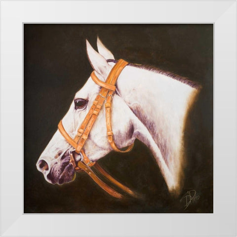 My Horse White Modern Wood Framed Art Print by Pinto, Patricia