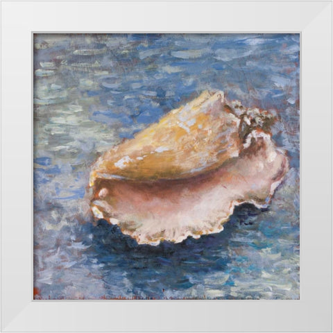 Faded into the Shore I White Modern Wood Framed Art Print by Johnson, Walt