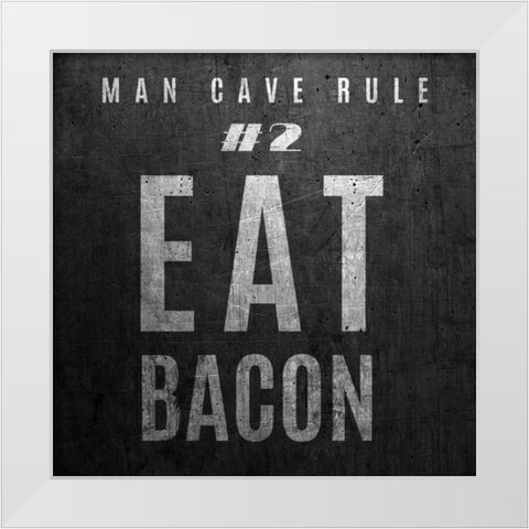 Man Cave Rules I White Modern Wood Framed Art Print by Studio, Sd Graphics