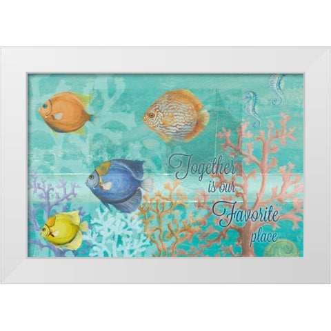 Coral Reef Life Quote I White Modern Wood Framed Art Print by Pinto, Patricia