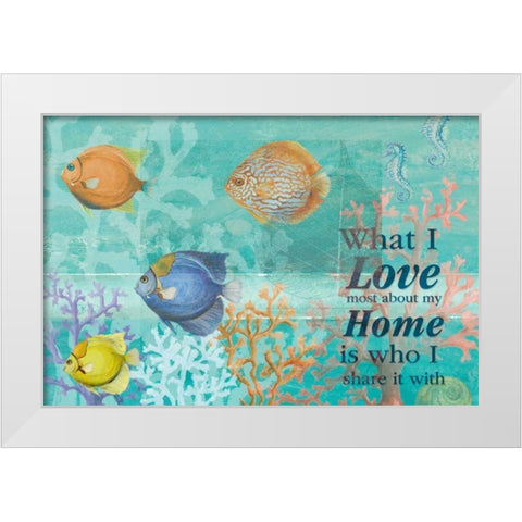 Coral Reef Life Quote II White Modern Wood Framed Art Print by Pinto, Patricia