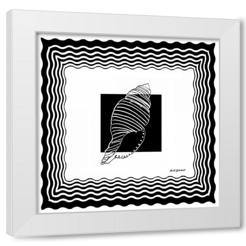 Bath Shells Square II White Modern Wood Framed Art Print by Biscardi, Nicholas