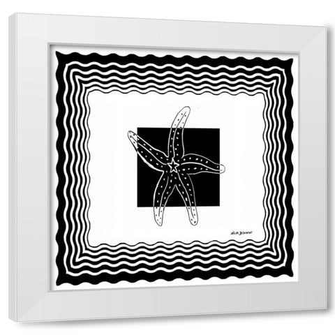 Bath Shells Square IV White Modern Wood Framed Art Print by Biscardi, Nicholas