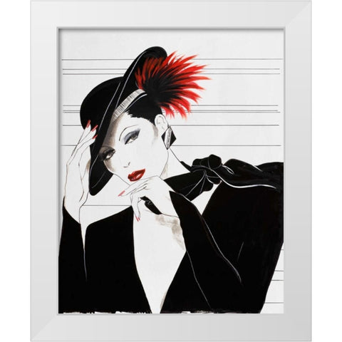 Fashion Women V White Modern Wood Framed Art Print by Baliko, Linda