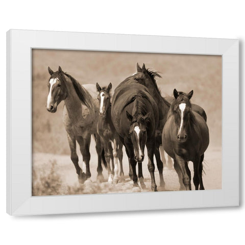 Waterhole March White Modern Wood Framed Art Print by Walker, Carol