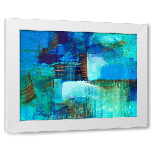 Mystic Bleu White Modern Wood Framed Art Print by Loreth, Lanie