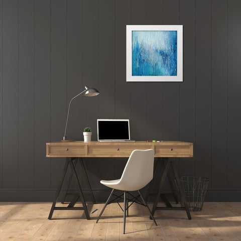 Impression Lake White Modern Wood Framed Art Print by Mercado, M.