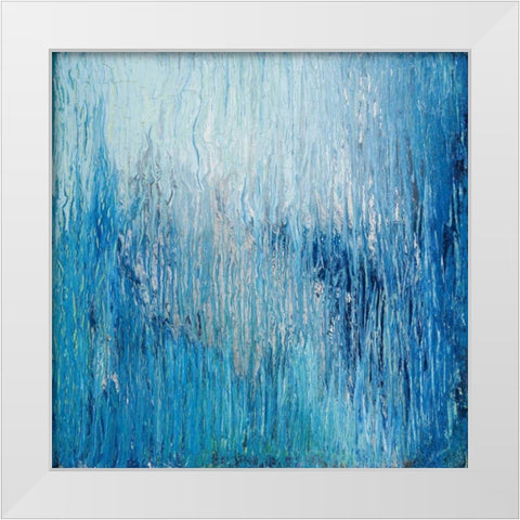 Impression Lake White Modern Wood Framed Art Print by Mercado, M.