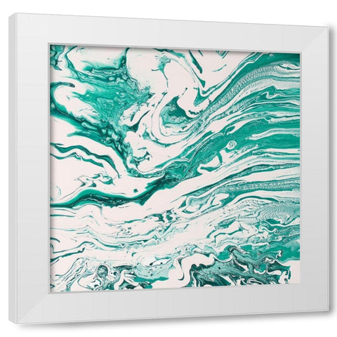Emeralds White Modern Wood Framed Art Print by Mercado, M.
