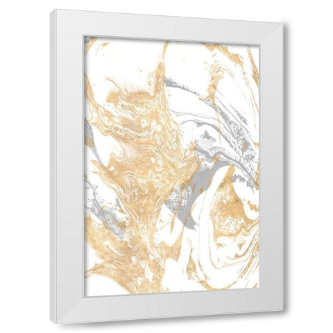 Golden Ice White Modern Wood Framed Art Print by Mercado, M.
