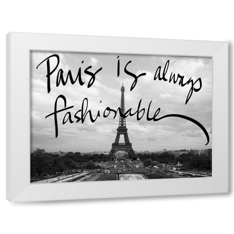 Fashionable Paris White Modern Wood Framed Art Print by Navas, Emily