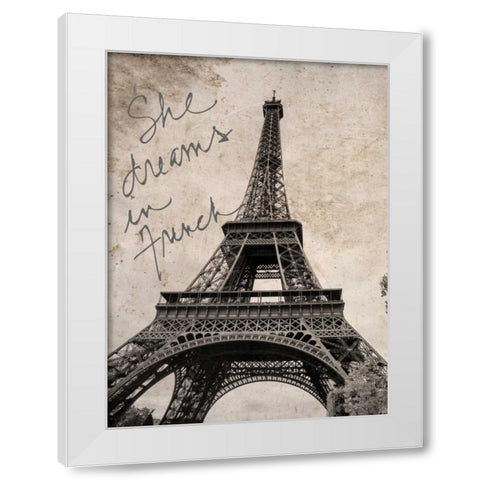 French Dreams Border White Modern Wood Framed Art Print by Navas, Emily