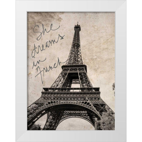 French Dreams Border White Modern Wood Framed Art Print by Navas, Emily