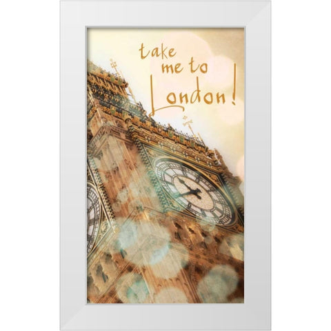 Take Me To London White Modern Wood Framed Art Print by Navas, Emily