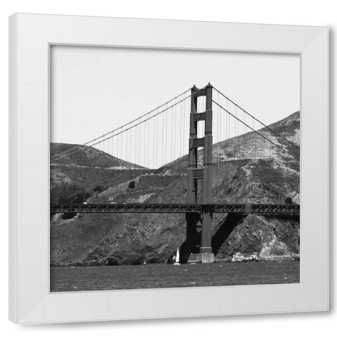 Golden Gate BW White Modern Wood Framed Art Print by Navas, Emily