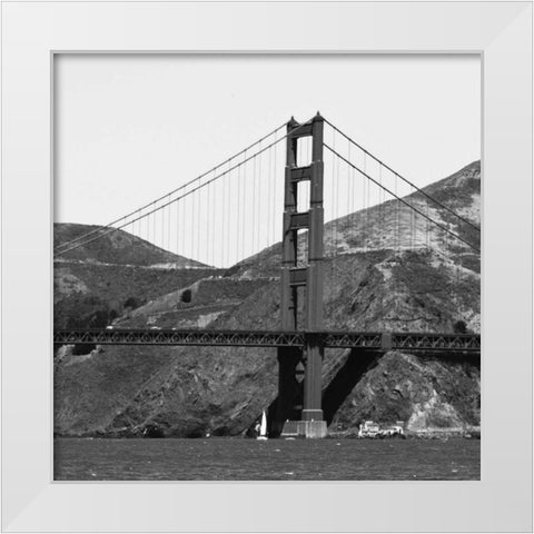 Golden Gate BW White Modern Wood Framed Art Print by Navas, Emily