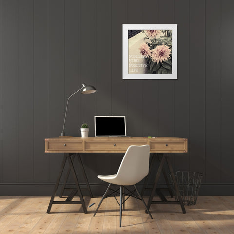 Positive Life White Modern Wood Framed Art Print by Navas, Emily