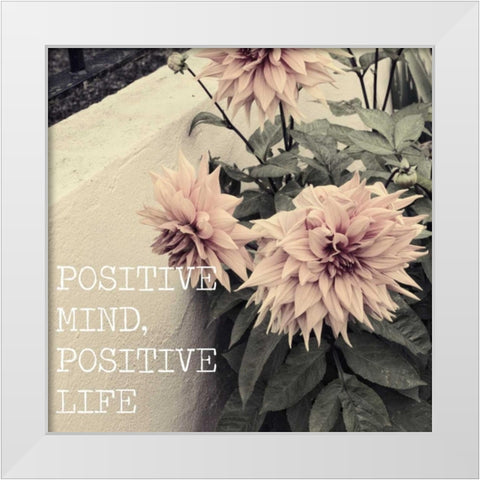 Positive Life White Modern Wood Framed Art Print by Navas, Emily