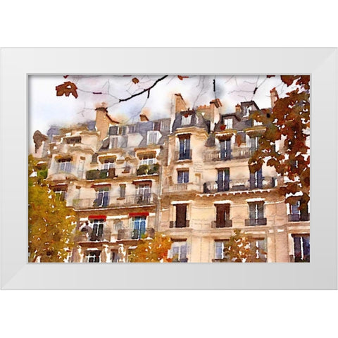 April in Paris White Modern Wood Framed Art Print by Navas, Emily