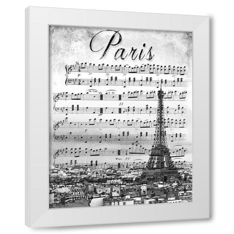 Musical Paris White Modern Wood Framed Art Print by Navas, Emily