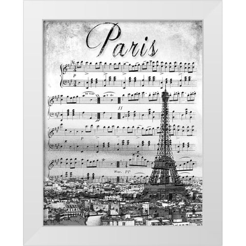 Musical Paris White Modern Wood Framed Art Print by Navas, Emily