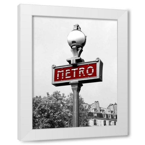 Metro in Paris White Modern Wood Framed Art Print by Navas, Emily
