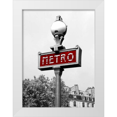Metro in Paris White Modern Wood Framed Art Print by Navas, Emily
