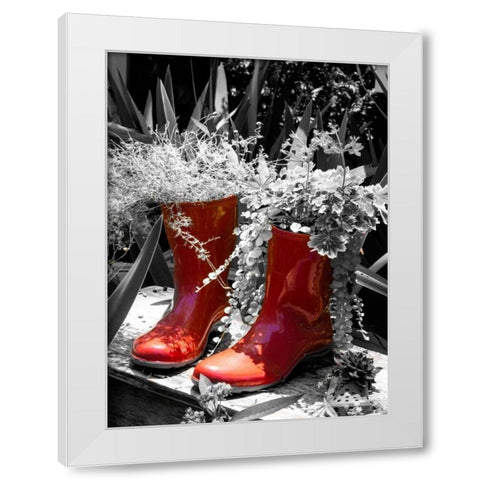 Rain Boots Border White Modern Wood Framed Art Print by Navas, Emily