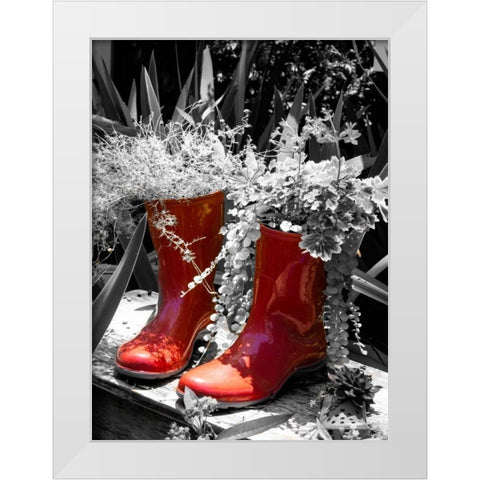 Rain Boots Border White Modern Wood Framed Art Print by Navas, Emily