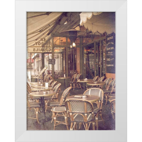 Paris Cafe I White Modern Wood Framed Art Print by Navas, Emily