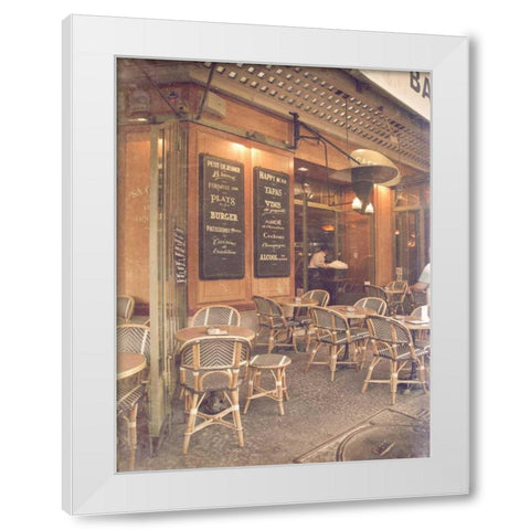 Paris Cafe II White Modern Wood Framed Art Print by Navas, Emily