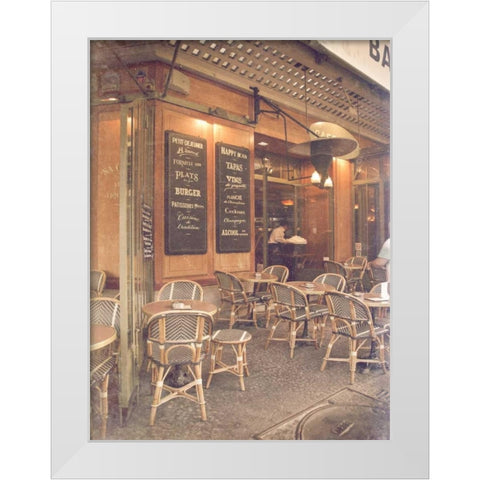 Paris Cafe II White Modern Wood Framed Art Print by Navas, Emily