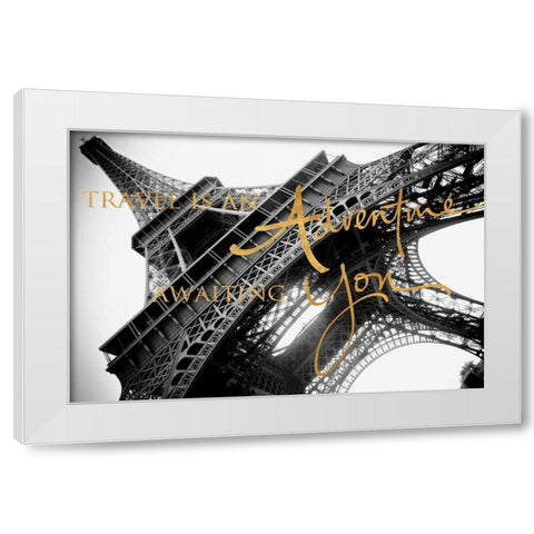 Travel is an Adventure White Modern Wood Framed Art Print by Navas, Emily