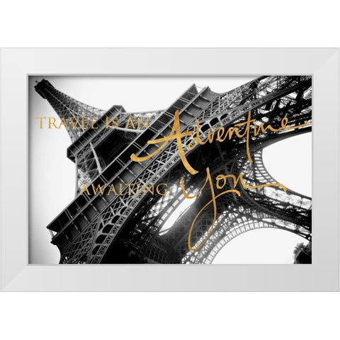 Travel is an Adventure White Modern Wood Framed Art Print by Navas, Emily
