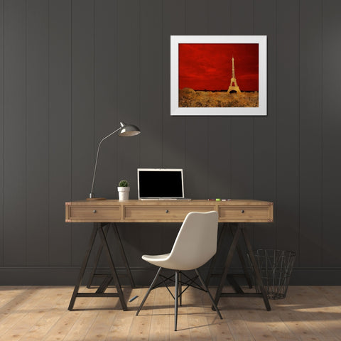 Red Paris White Modern Wood Framed Art Print by Navas, Emily