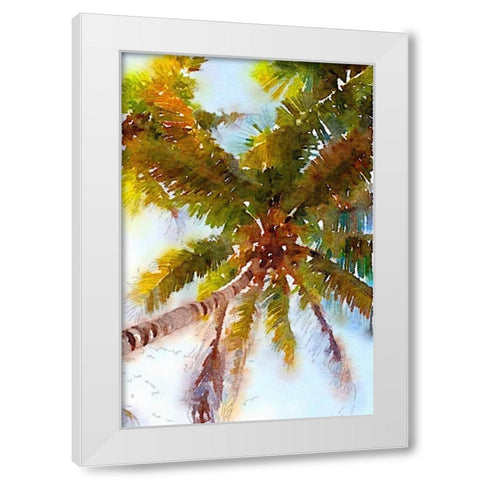 Watercolor Palms II White Modern Wood Framed Art Print by Navas, Emily