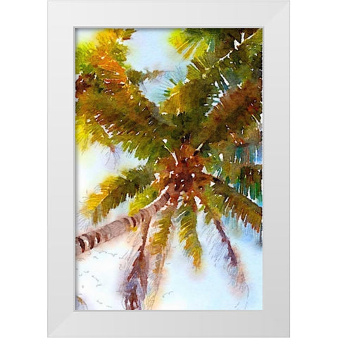 Watercolor Palms II White Modern Wood Framed Art Print by Navas, Emily