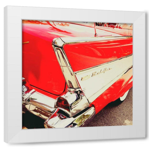 Vintage Red White Modern Wood Framed Art Print by Bryant, Susan