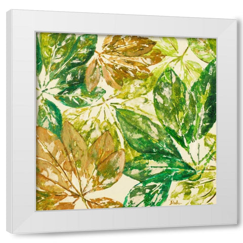 Green Overlay I White Modern Wood Framed Art Print by Pinto, Patricia
