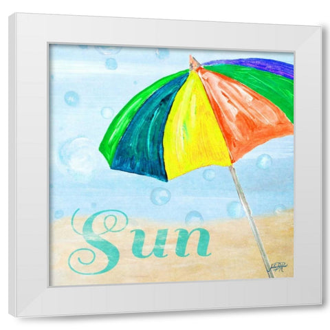 Beach Play I White Modern Wood Framed Art Print by DeRice, Julie