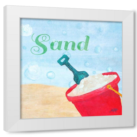 Beach Play IV White Modern Wood Framed Art Print by DeRice, Julie