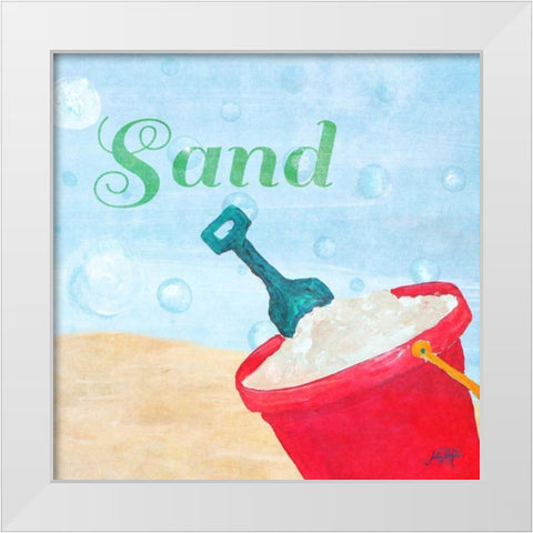 Beach Play IV White Modern Wood Framed Art Print by DeRice, Julie